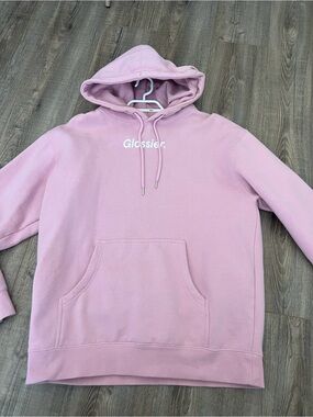 Glossier Pink Hooded Sweatshirt